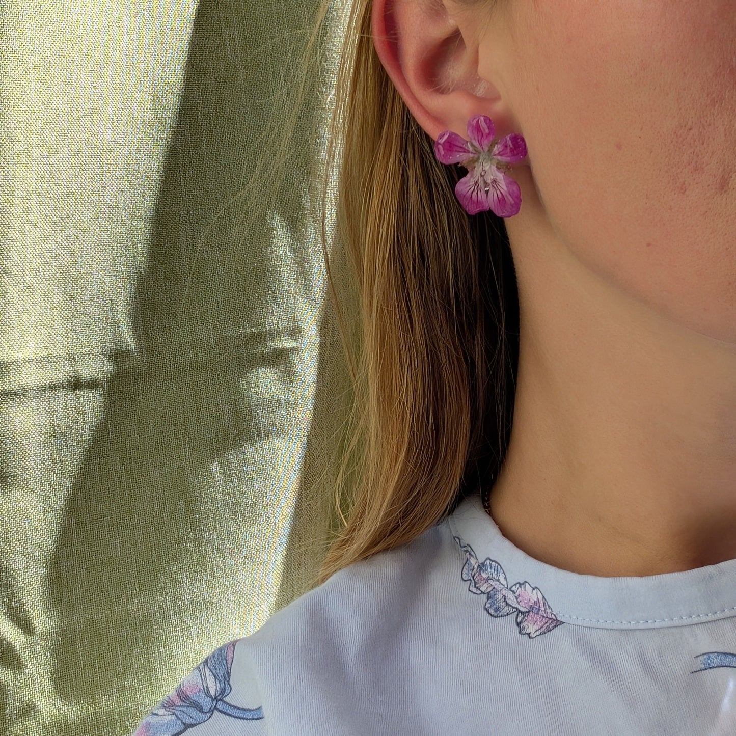 Wild Geranium Stud Earrings