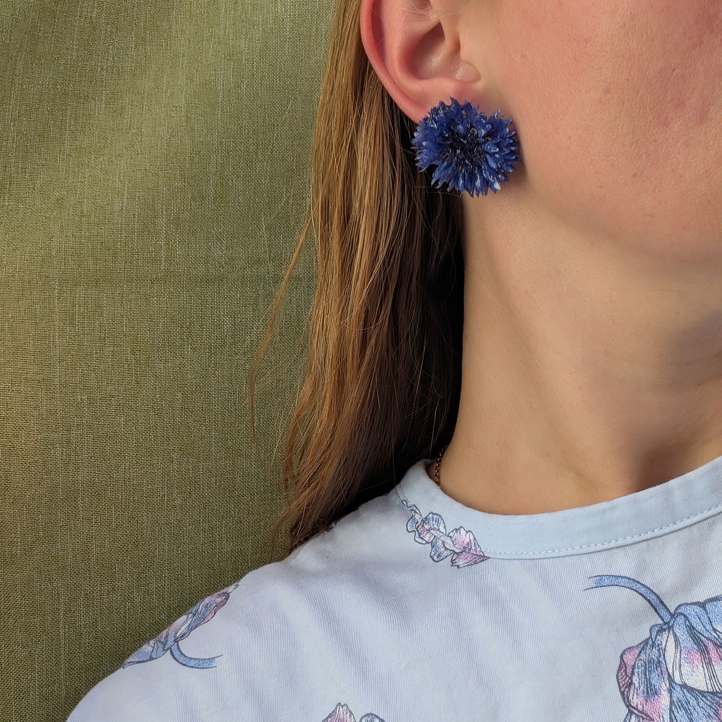 Cornflower Stud Earrings