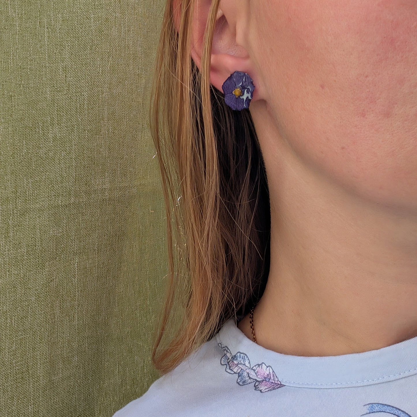 Violet Wildflower Studs