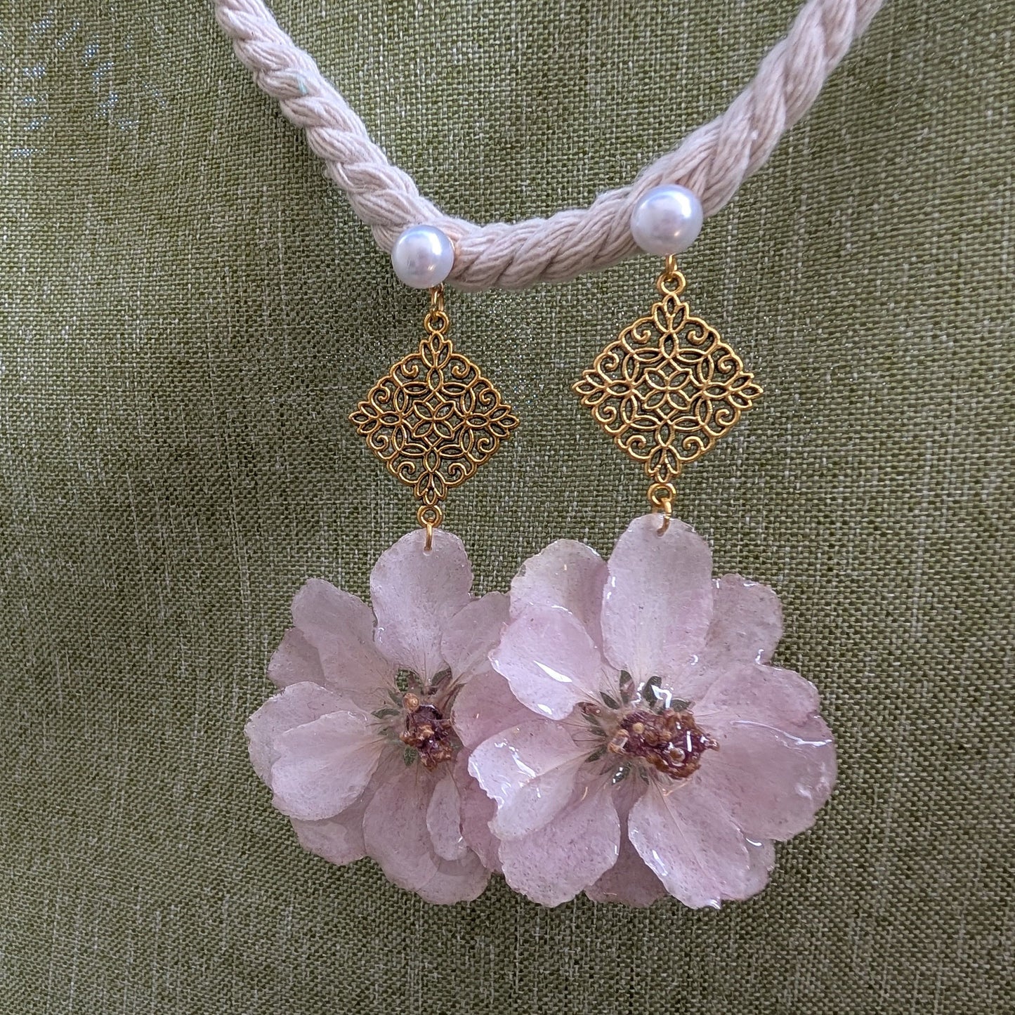 Apple Blossom Drop Earrings