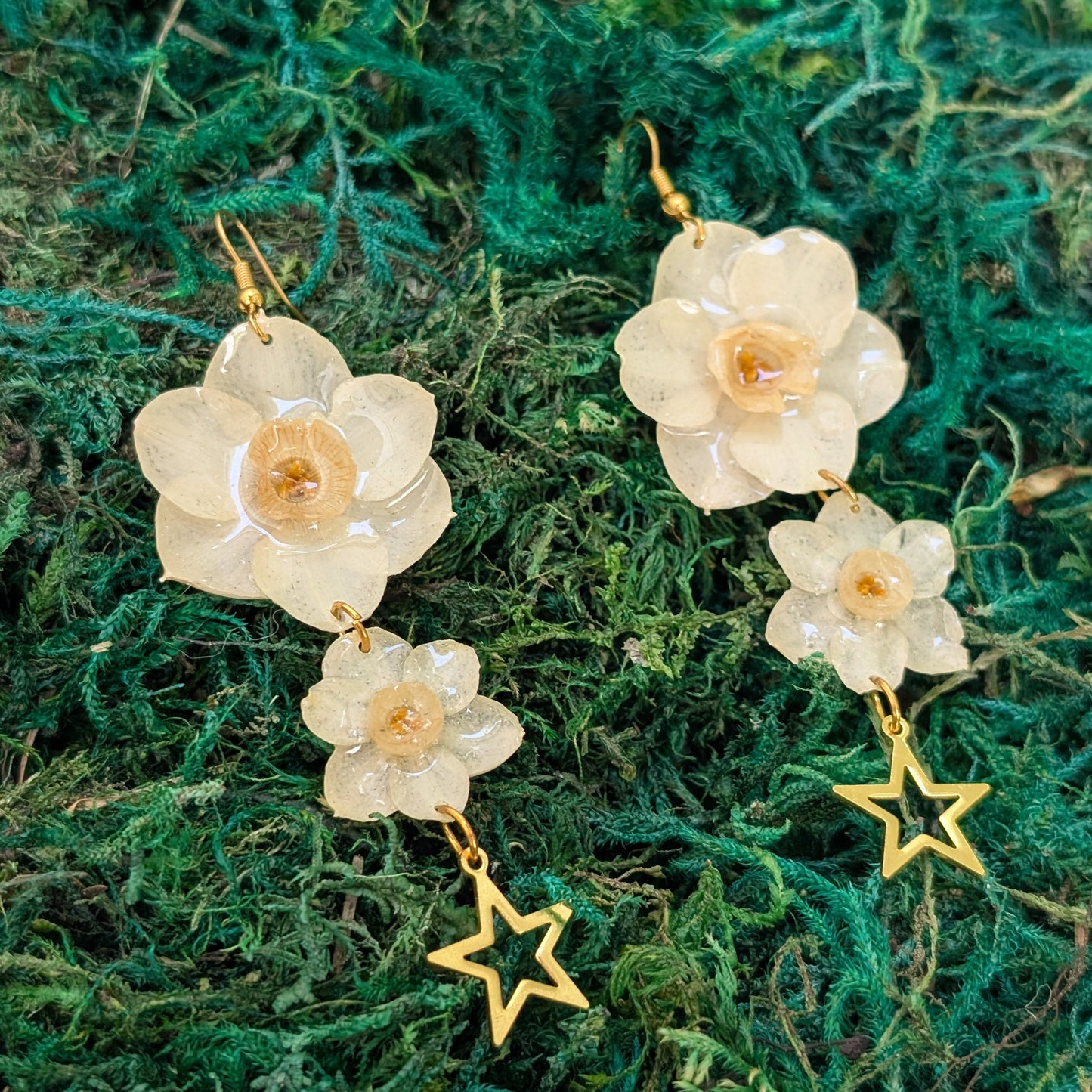 Daffodil Earrings with Star Charms