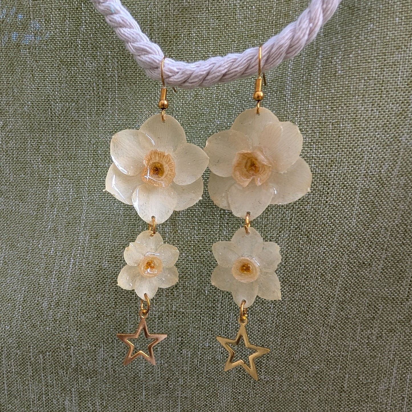 Daffodil Earrings with Star Charms