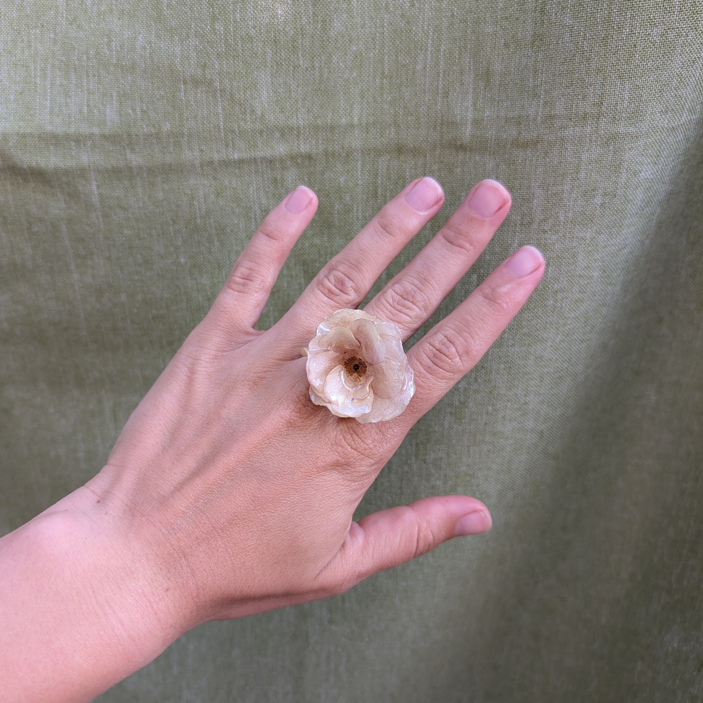 Real Cream Rose Ring