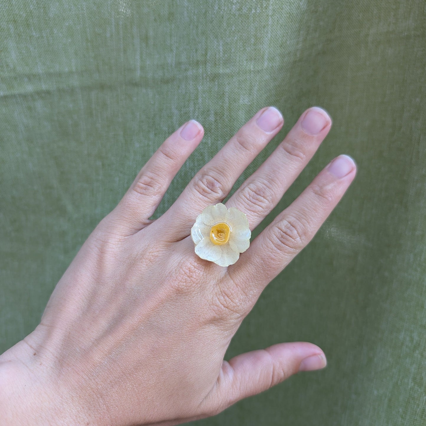 Golden Whisper - Real Daffodil Ring
