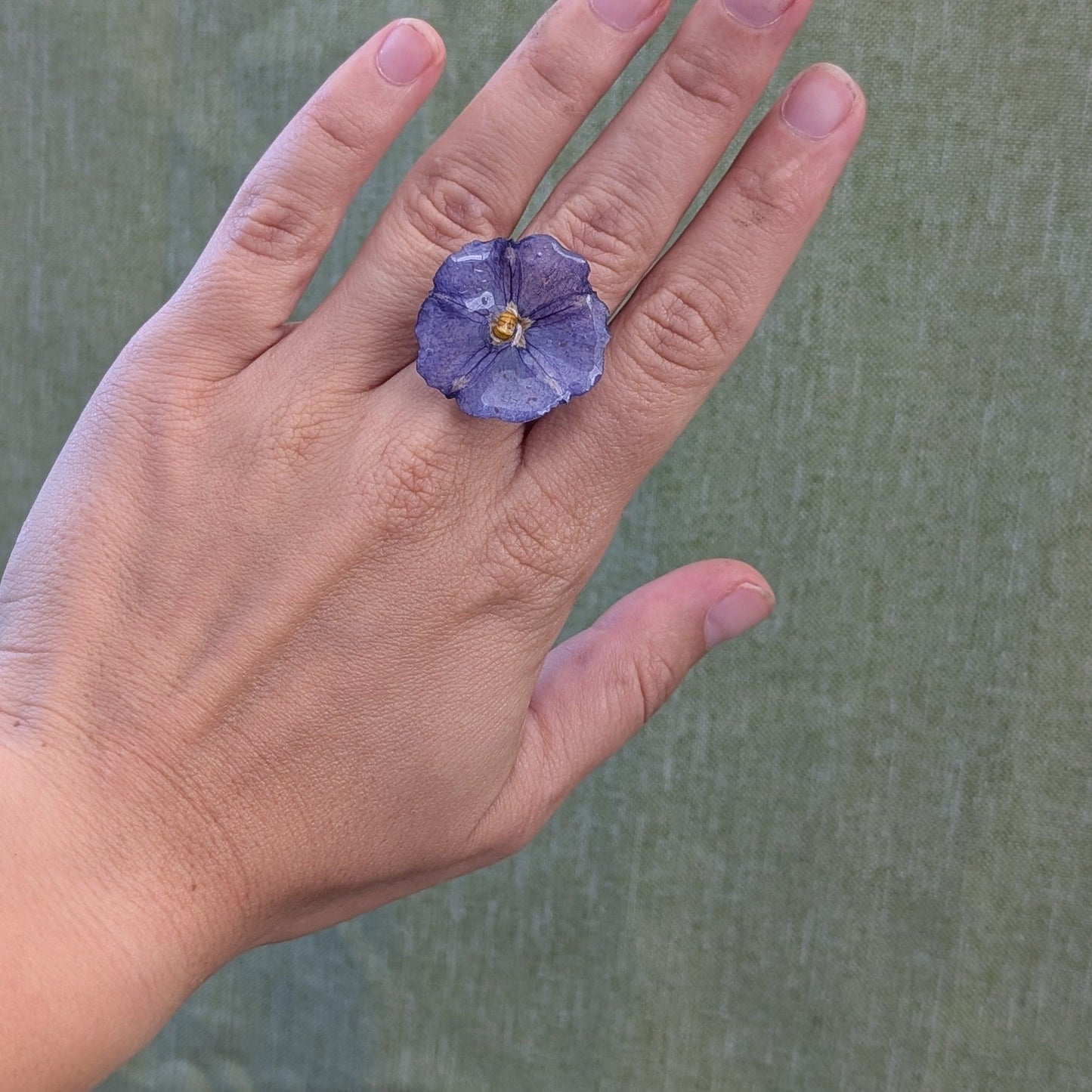 Violet Whispers Flower Ring