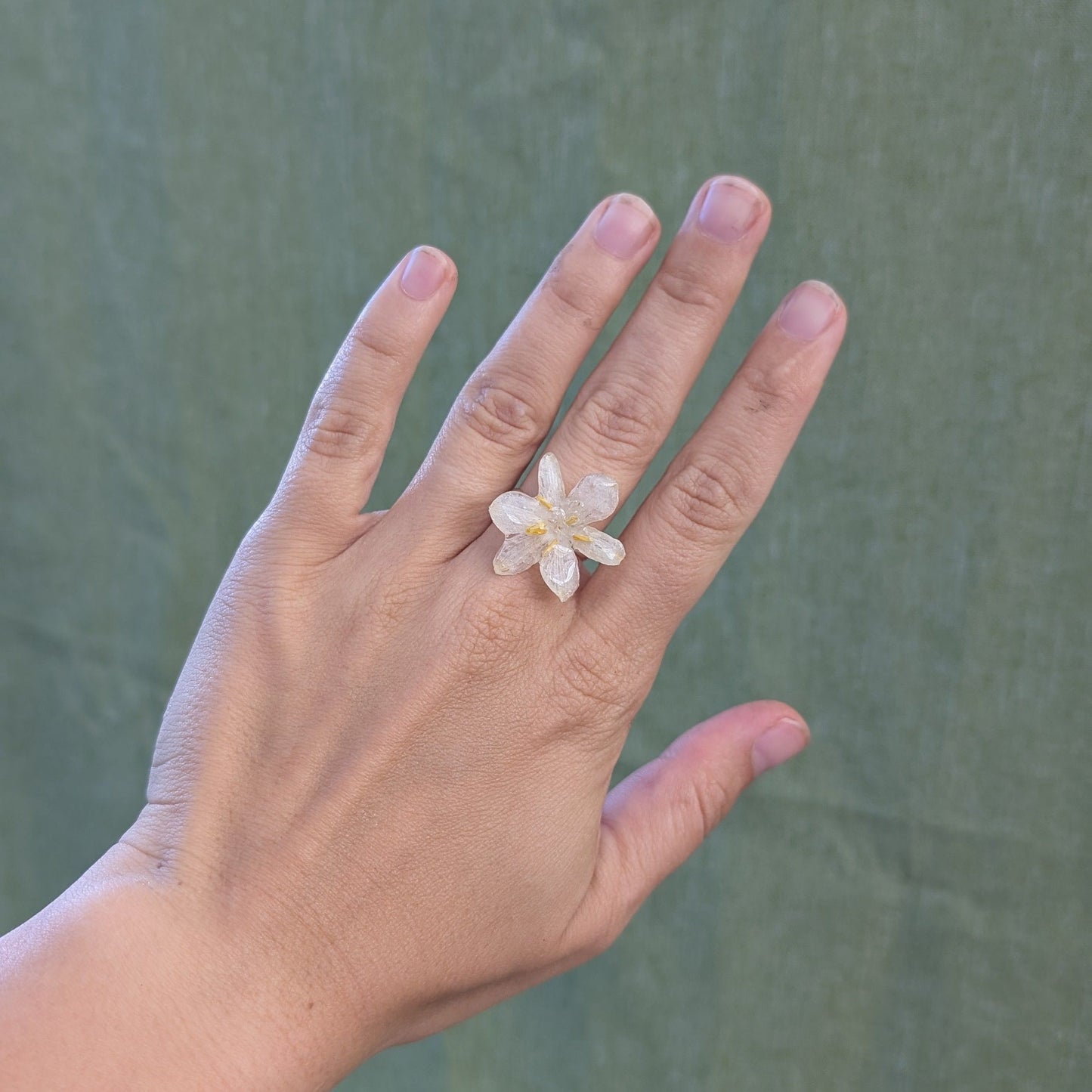 Summer Snowflake Real Flower Ring