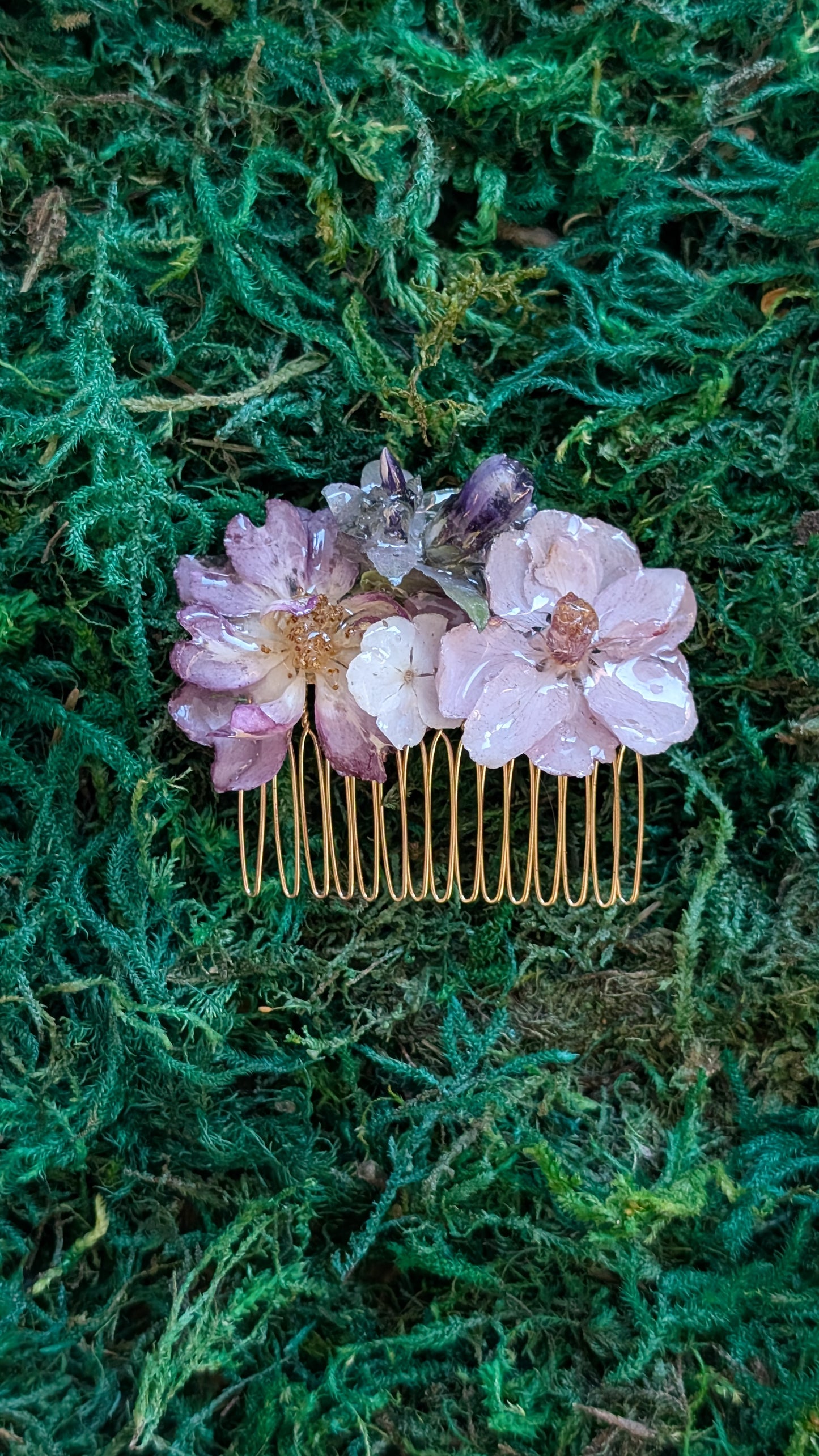 Blushing Petals Floral Hair Comb