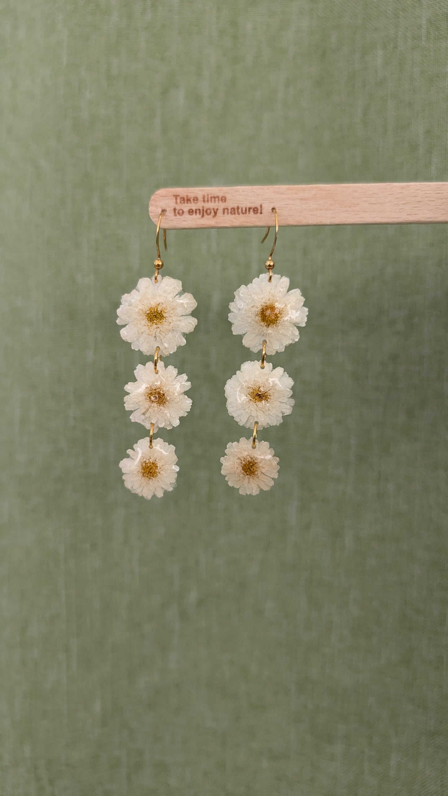 Triple Daisy Cascade Earrings