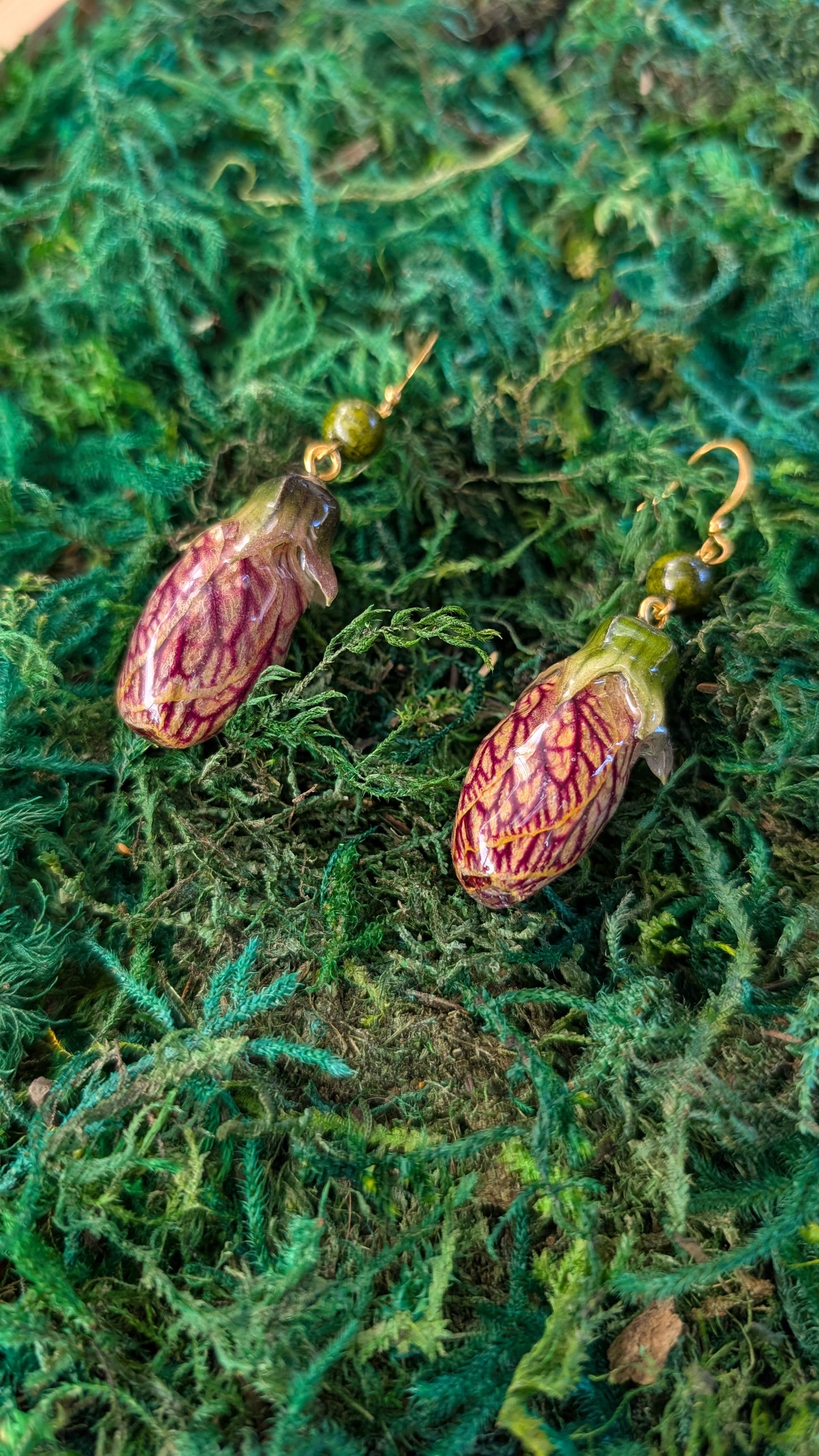 Green & Purple Veins Earrings