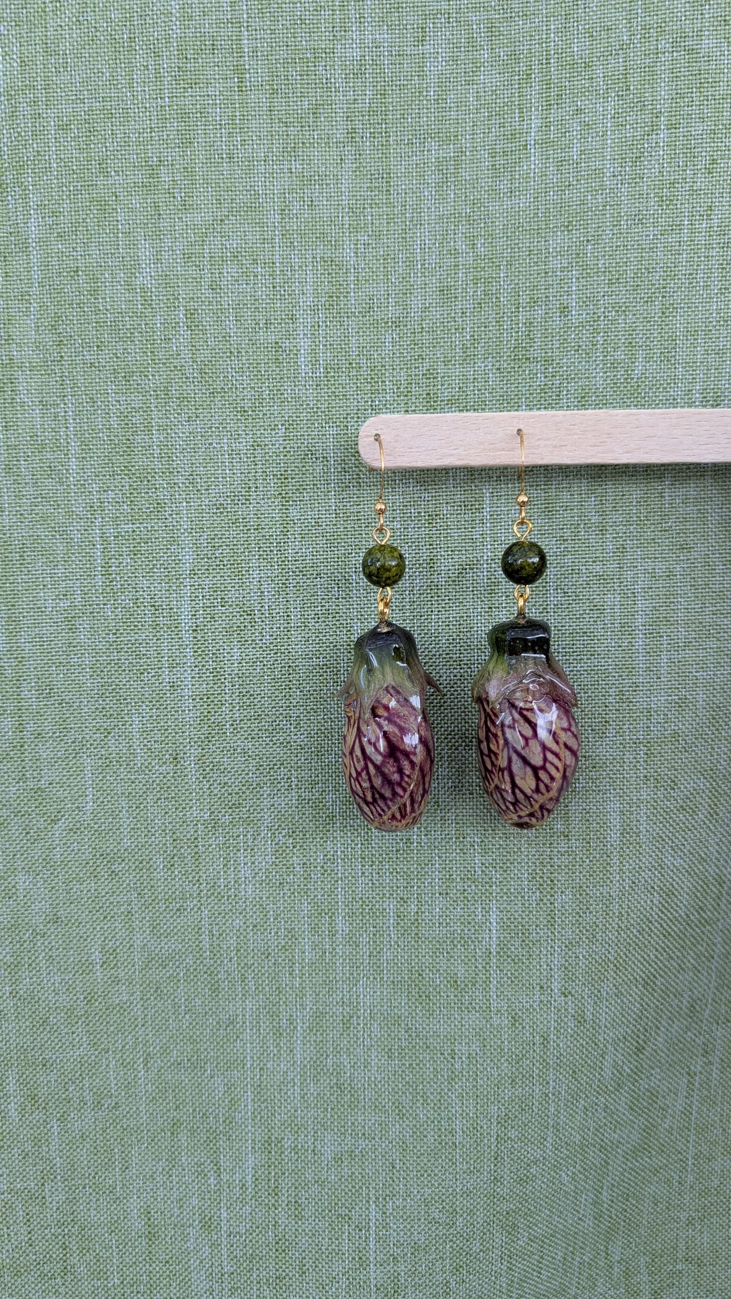 Green & Purple Veins Earrings