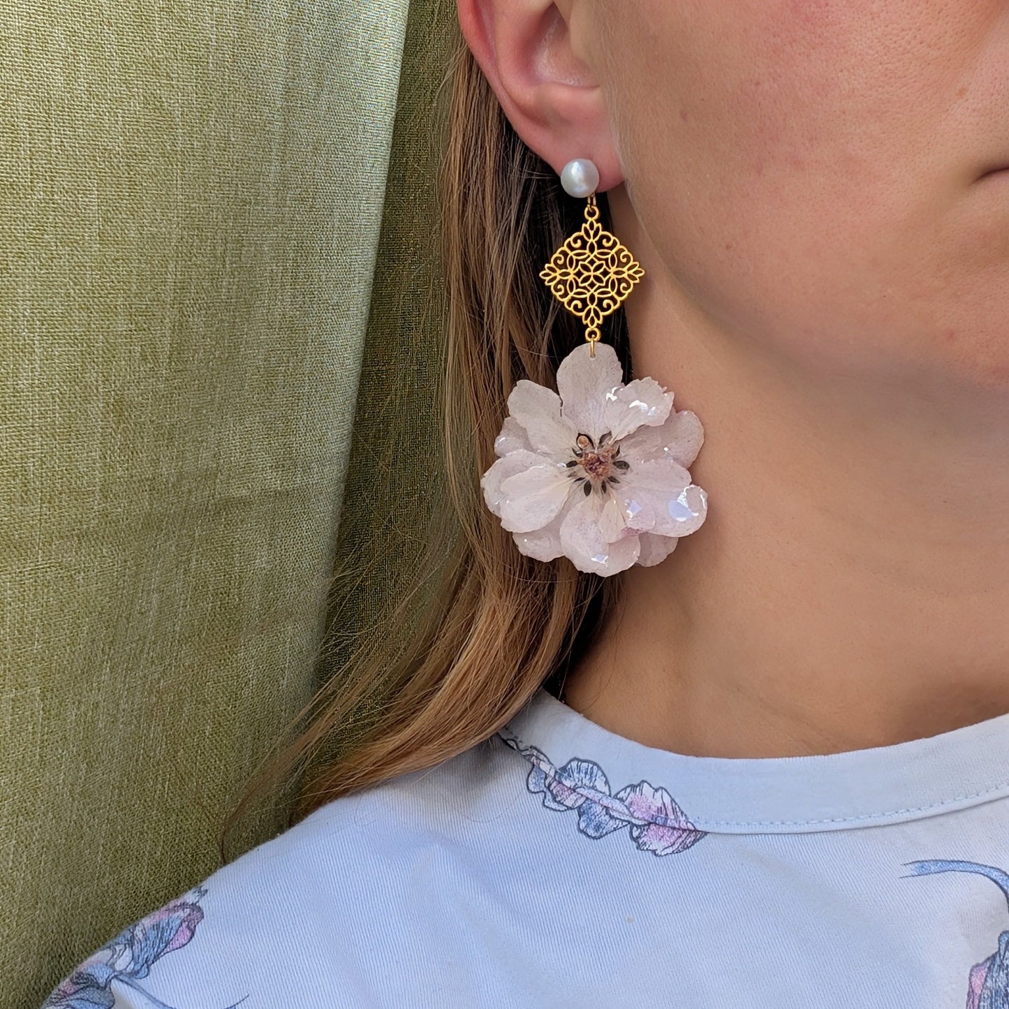 Apple Blossom Drop Earrings