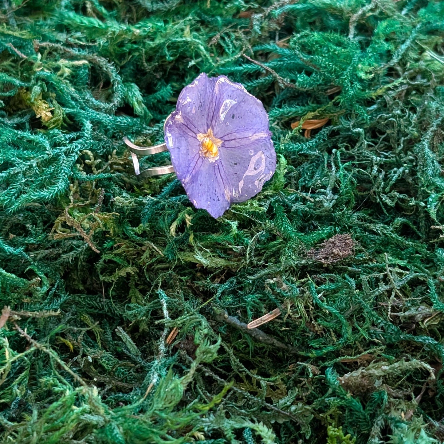 Violet Whispers Flower Ring