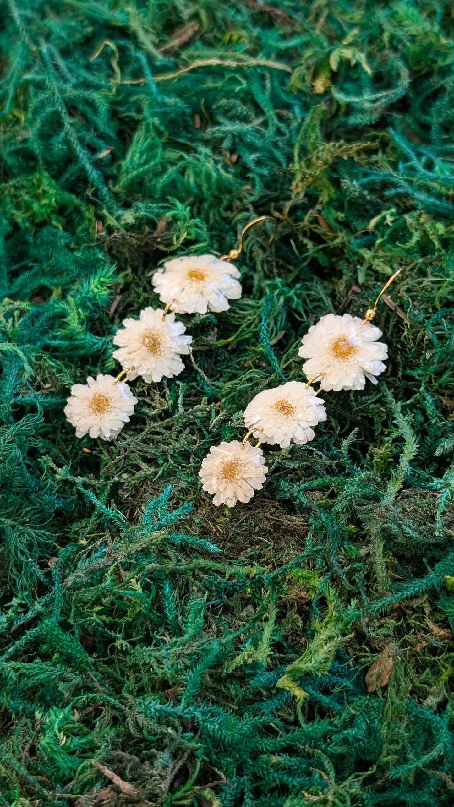 Triple Daisy Cascade Earrings