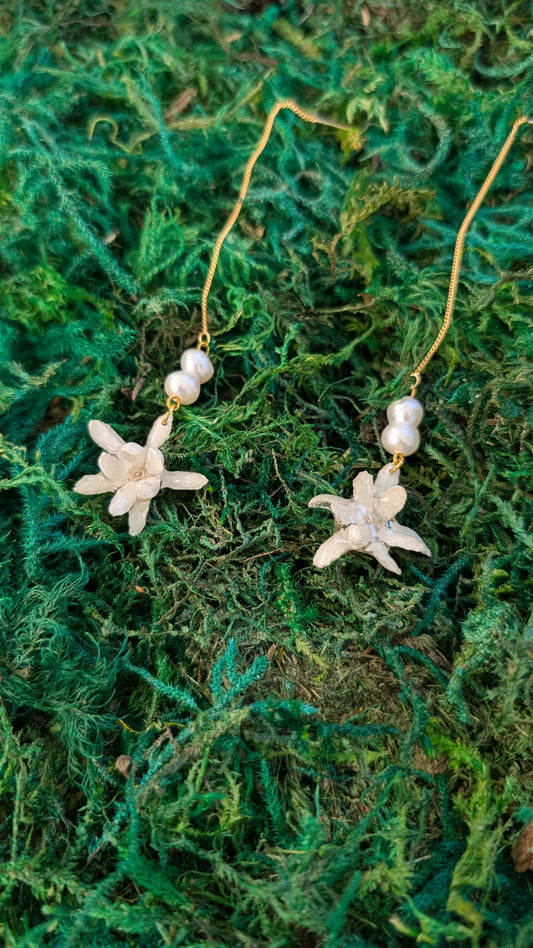 Jasmine Pearl Threader Earrings